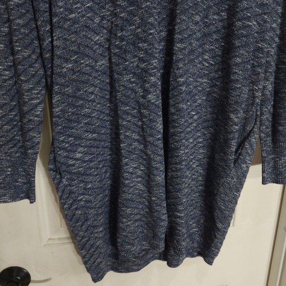 Kerisma Tunic Sweater Womens L/XL Blue Heathered Ribbed Pockets Long Sleeve - Picture 5 of 10